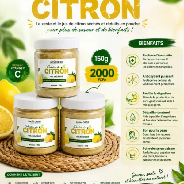 Poudre de Citron, 150 g, Inova Cook